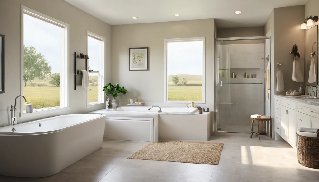A bright, accessible bathroom with a walk-in tub in a Cedar Lake home